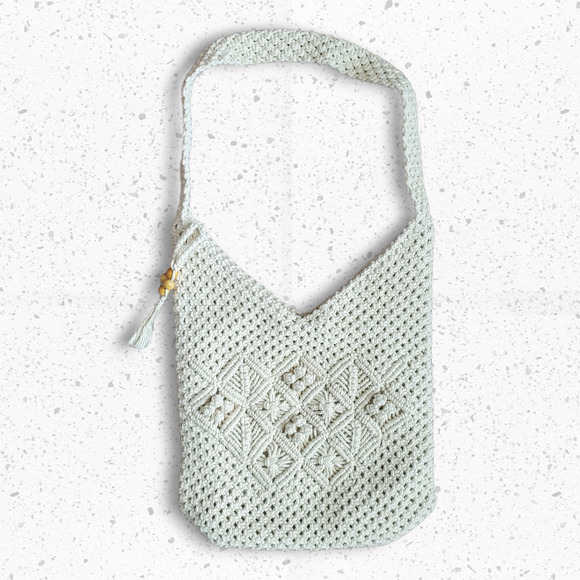 VTG Early Y2k Rope Crochet Crossbody Bag by No Boundaries - Picture 1 of 4